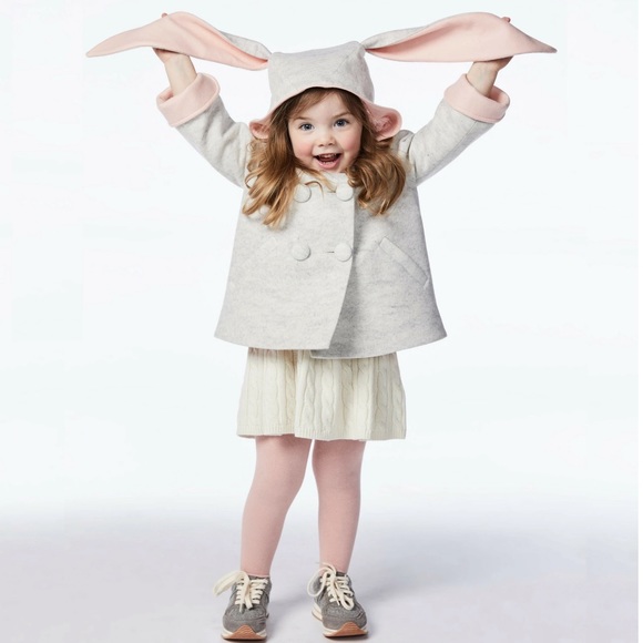 Little Goodall Six Button Bunny Coat in Barely Pink - Picture 3 of 10